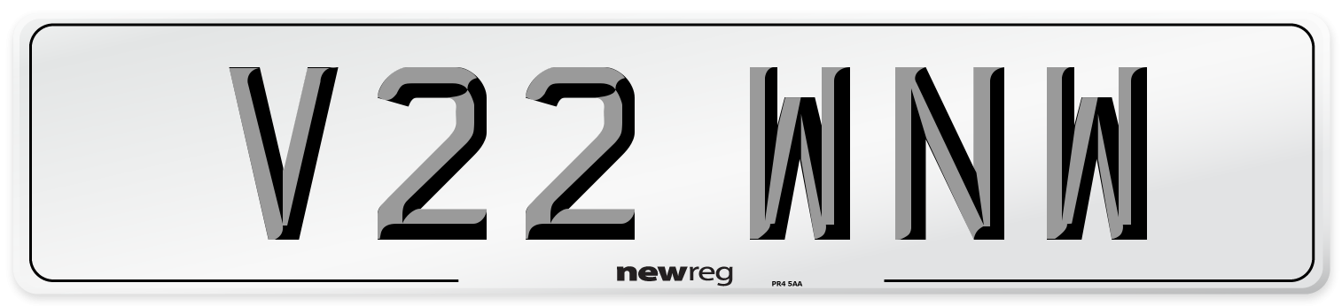 V22 WNW Number Plate from New Reg